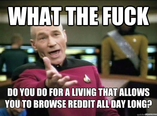what the fuck do you do for a living that allows you to brow - Annoyed Picard HD