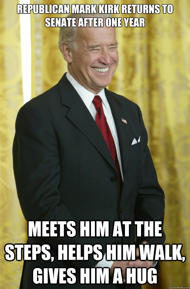 republican mark kirk returns to senate after one year meets - Good Guy Joe Biden