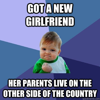 got a new girlfriend her parents live on the other side of t - Success Kid