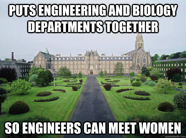 puts engineering and biology departments together so enginee -