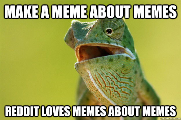 make a meme about memes reddit loves memes about memes - Karma Karma Karma Karma Karma Cameleon