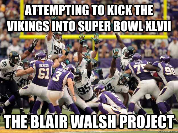 attempting to kick the vikings into super bowl xlvii the bla -