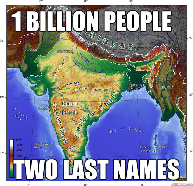 1 billion people two last names -