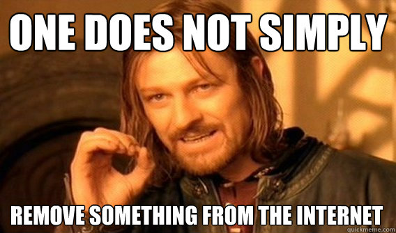 one does not simply remove something from the internet - One Does Not Simply