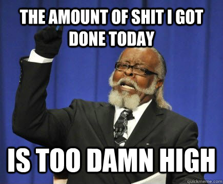 the amount of shit i got done today is too damn high - Too Damn High