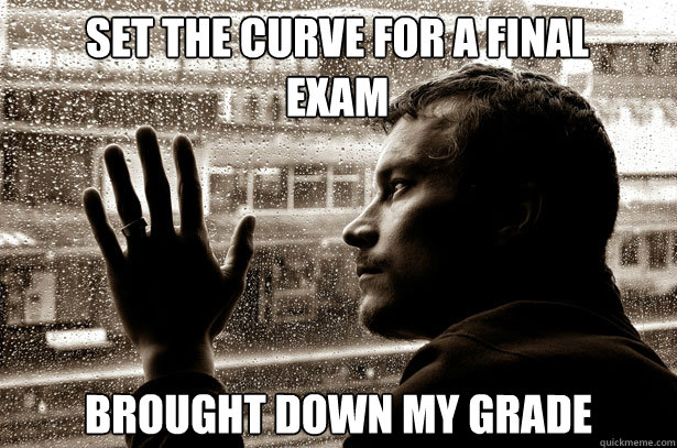 set the curve for a final exam brought down my grade - Over-Educated Problems