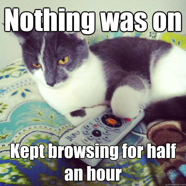 nothing was on kept browsing for half an hour -