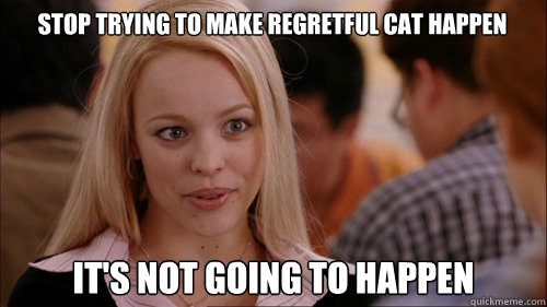 stop trying to make regretful cat happen its not going to h - regina george