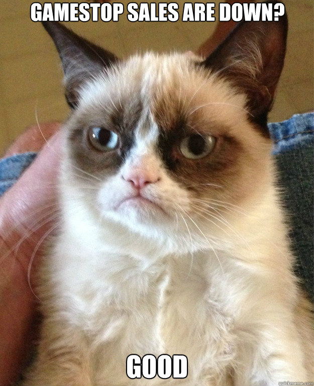 gamestop sales are down good - Grumpy Cat