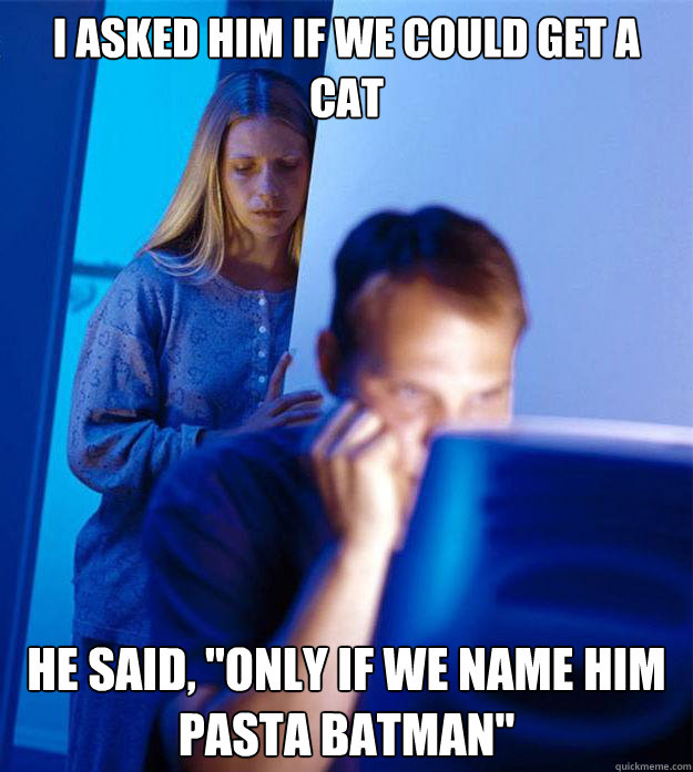 i asked him if we could get a cat he said only if we name - Redditors Wife