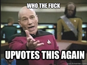 who the fuck upvotes this again - Annoyed Picard