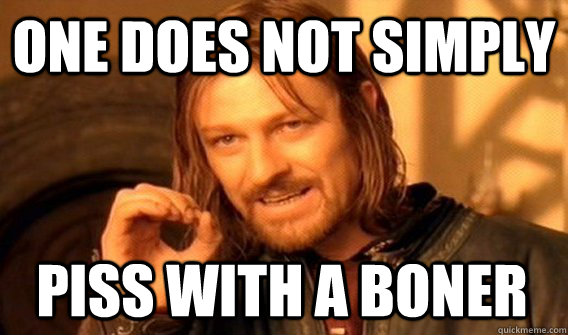 one does not simply piss with a boner - One Does Not Simply