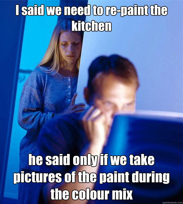 i said we need to repaint the kitchen he said only if we ta - Redditors Wife