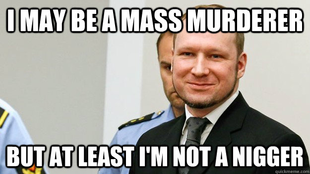 i may be a mass murderer but at least im not a nigger - god guy anders