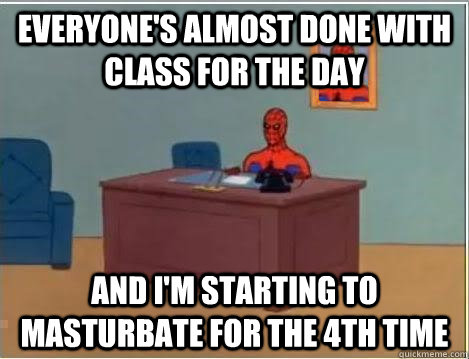everyones almost done with class for the day and im starti - spiderman newyears resolution