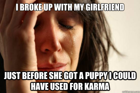 i broke up with my girlfriend just before she got a puppy i - First World Problems