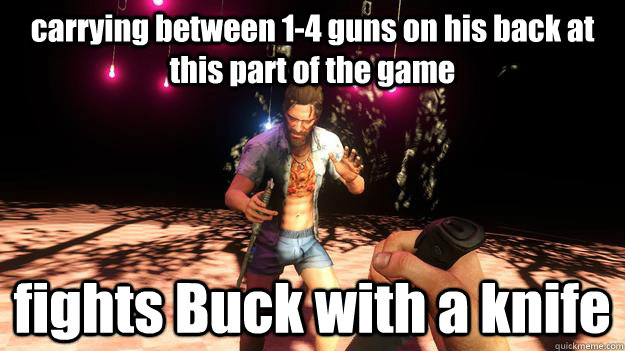 carrying between 14 guns on his back at this part of the ga - Far Cry 3 logic possible spoiler
