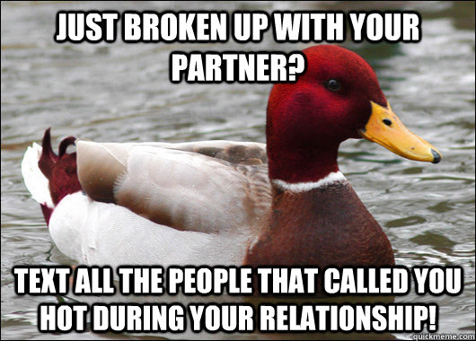 just broken up with your partner text all the people that c - Malicious Advice Mallard