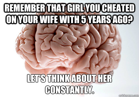 remember that girl you cheated on your wife with 5 years ago - Scumbag Brain