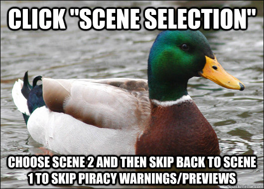 click scene selection choose scene 2 and then skip back to - Actual Advice Mallard