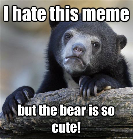 i hate this meme but the bear is so cute - Confession Bear