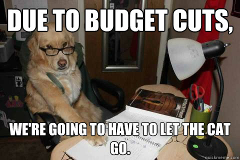 due to budget cuts were going to have to let the cat go -