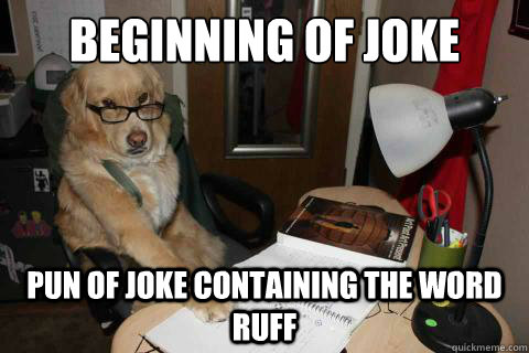 beginning of joke pun of joke containing the word ruff - Financial Advice Dog