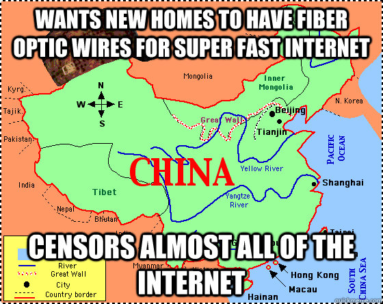 wants new homes to have fiber optic wires for super fast int - Scumbag China