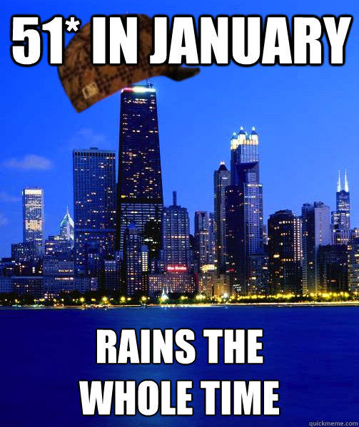 51 in january rains the whole time - Scumbag Chicago Sports