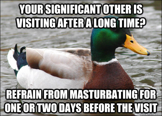 your significant other is visiting after a long time refrai - Actual Advice Mallard