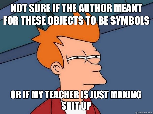 Not sure if the author meant for these objects to be symbols - Futurama Fry
