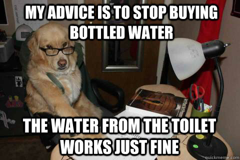 my advice is to stop buying bottled water the water from the - Financial Advice Dog