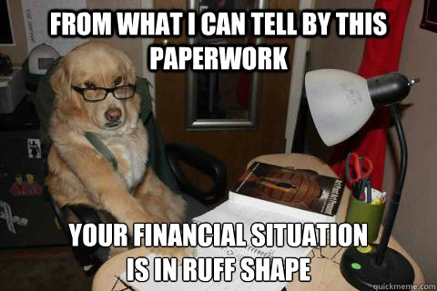 from what i can tell by this paperwork your financial situat - Financial Advice Dog