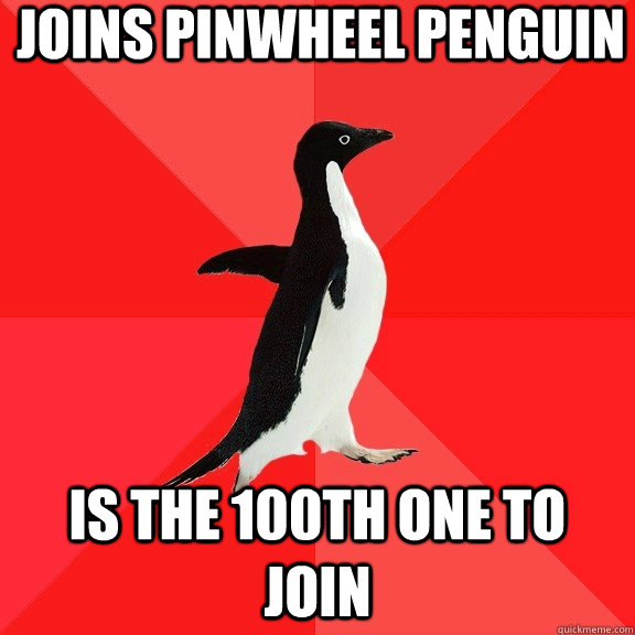 joins pinwheel penguin is the 100th one to join - Socially Awesome Penguin