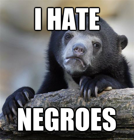 i hate negroes - Confession Bear