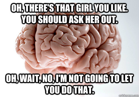oh theres that girl you like you should ask her out oh - Scumbag Brain