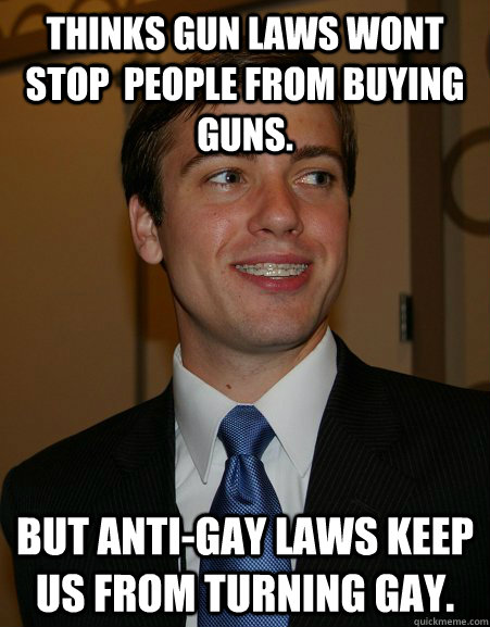 thinks gun laws wont stop people from buying guns but anti - College Republican