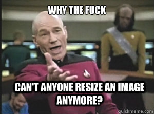 why the fuck cant anyone resize an image anymore - Annoyed Picard