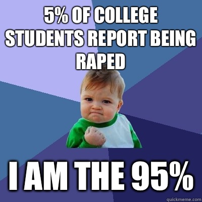 5 of college students report being raped I am the 95 - Success Kid