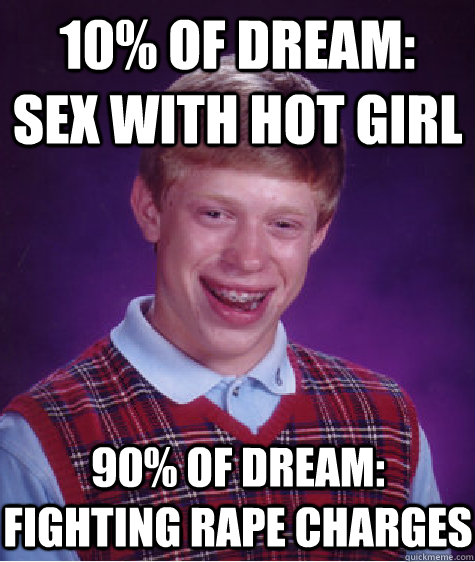 10 of dream sex with hot girl 90 of dream fighting rape - Bad Luck Brian