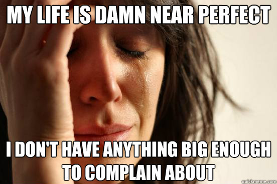 my life is damn near perfect i dont have anything big enoug - First World Problems