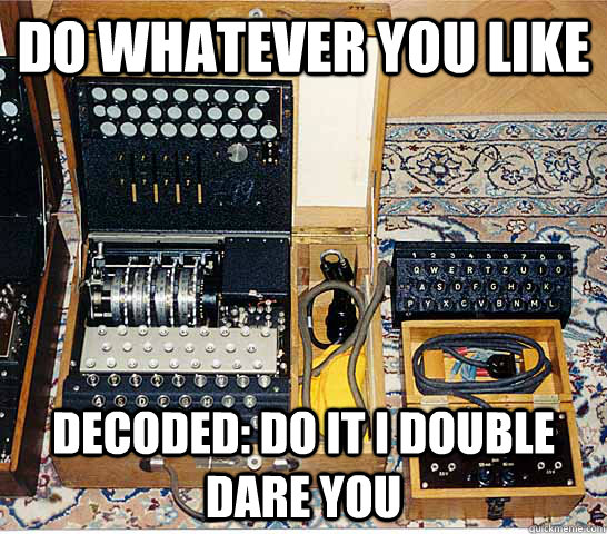 do whatever you like decoded do it i double dare you - Enigmatic Enigma