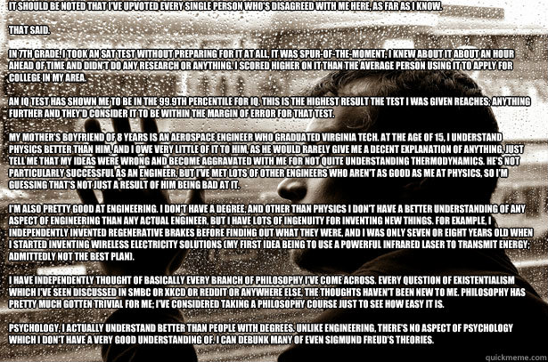 it should be noted that ive upvoted every single person who - Overeducated problems