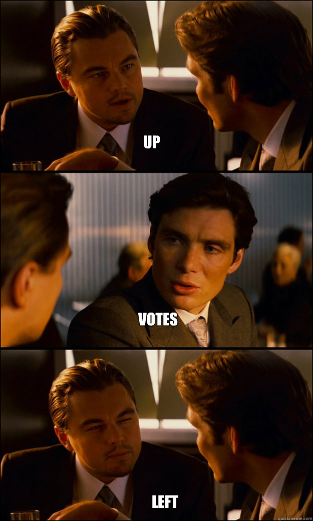 up votes left - Inception