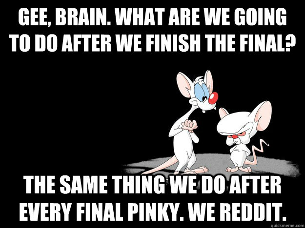 gee brain what are we going to do after we finish the fina - Pinky and The Brain