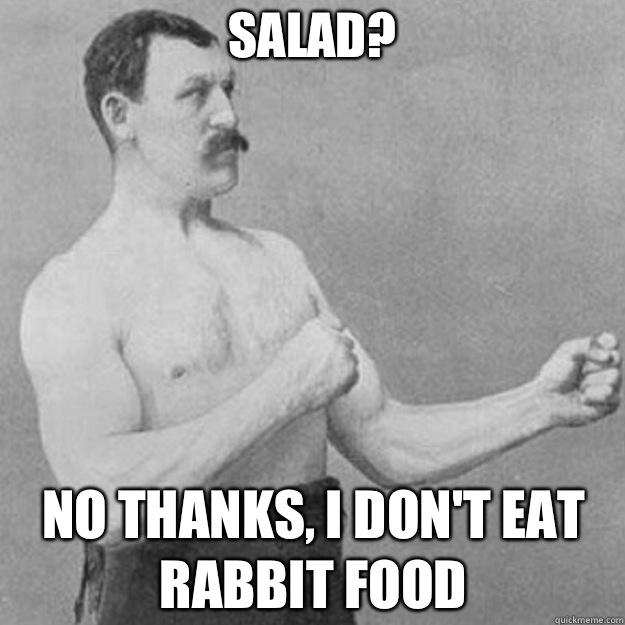 Salad attempted murde - overly manly man