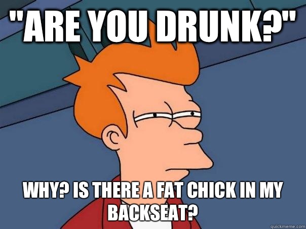 Are you drunk Why Is there a fat chick in my backseat - Futurama Fry