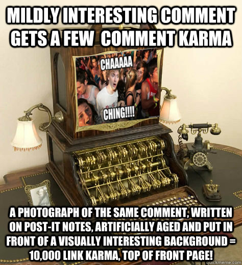 mildly interesting comment gets a few comment karma a photo - Karma Machine