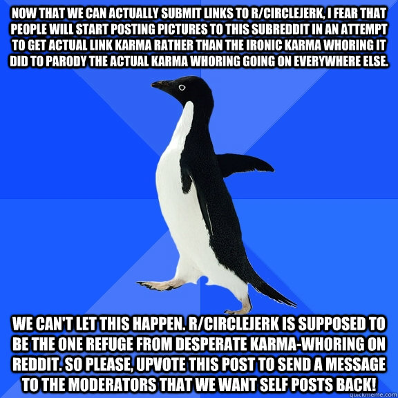 now that we can actually submit links to rcirclejerk i fea - Socially Awkward Penguin