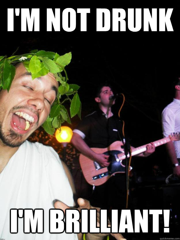 im not drunk im brilliant - Drunken Toga Guy